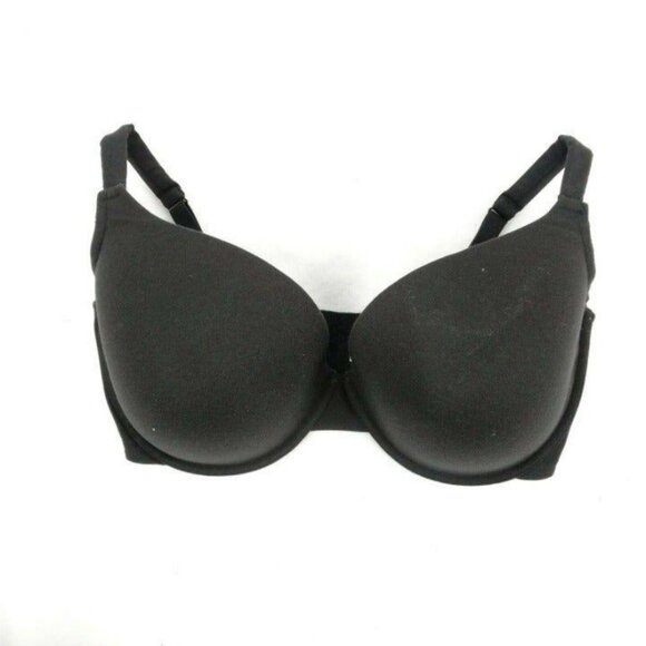 Lane Bryant Cacique Bra Lightly Lined T Shirt Cotton Blend Plus 44C Black - Picture 2 of 7